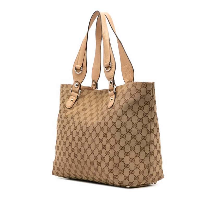 Gucci GG Canvas Icon Bit Tote Brown Canvas Good condition - Back View