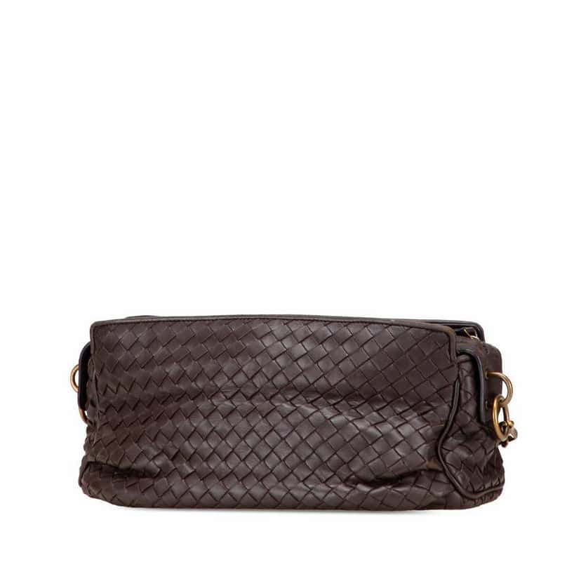 Bottega Veneta Nappa Intrecciato Crossbody Brown Leather Good condition - Back View