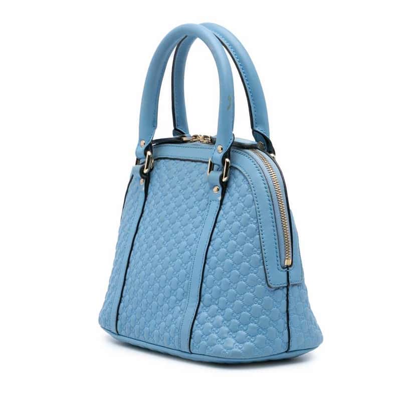 Gucci Mini Microguccissima Dome Satchel Blue Leather Good condition - Back View