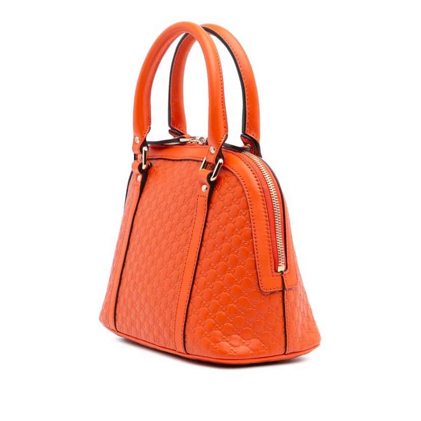 Gucci Mini Microguccissima Dome Satchel Orange Leather Good condition - Back View