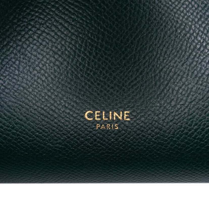 Celine Nano Grained Calfskin Belt Bag Green Leather Good condition - Box View