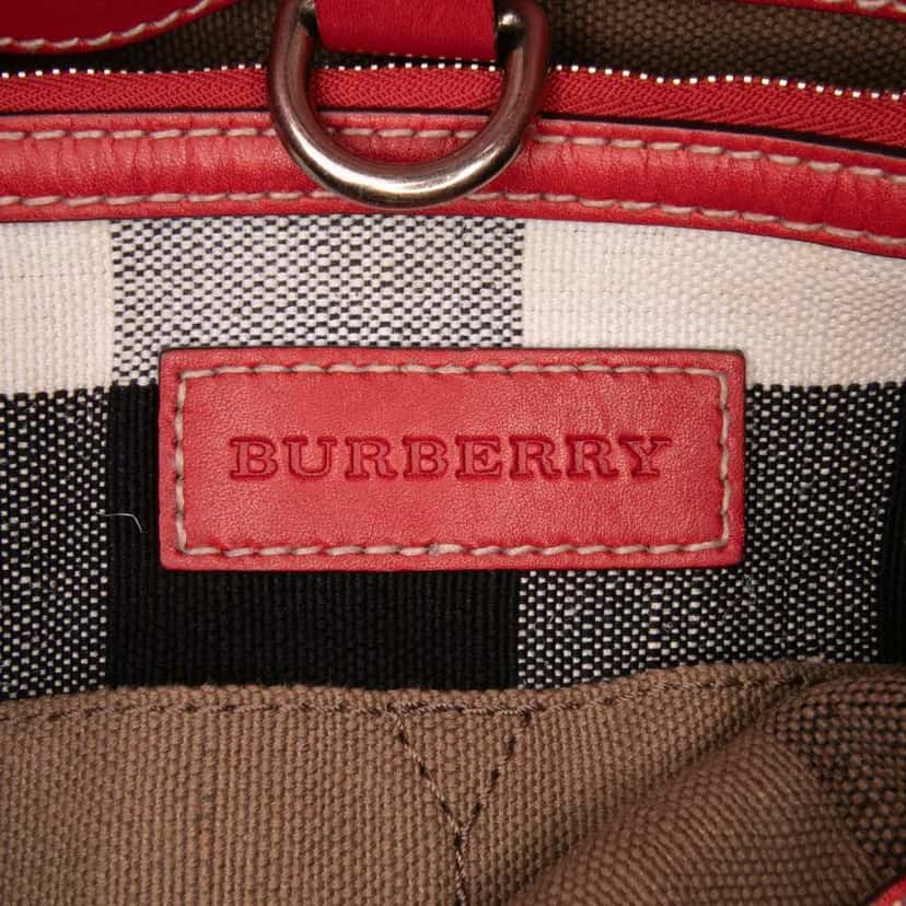 Burberry Medium Mega Check Canvas Ashby Bucket Bag Brown Canvas Good condition - Box View