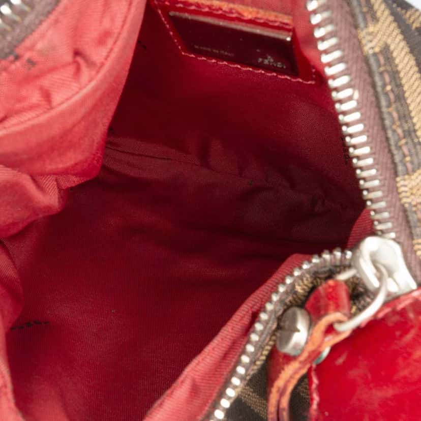 Fendi Zucca Canvas Studded Oyster Hobo Brown Canvas Good condition - Model View