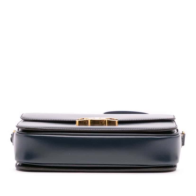 Celine Classique Shiny Calfskin Triomphe Crossbody Blue Leather Good condition - Inside View