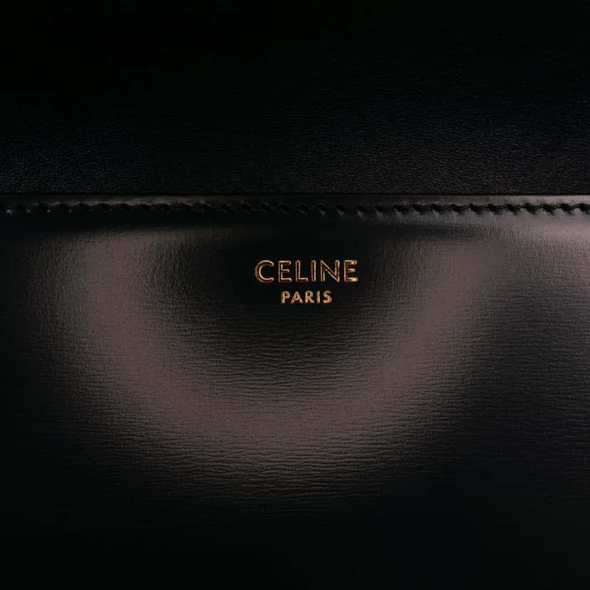 Celine Classique Shiny Calfskin Triomphe Crossbody Blue Leather Good condition - Box View