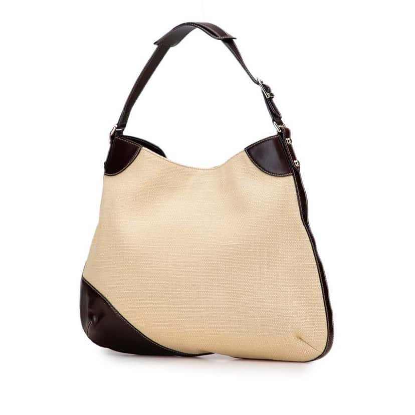 Gucci Raffia Hasler Hobo Brown Good condition - Back View