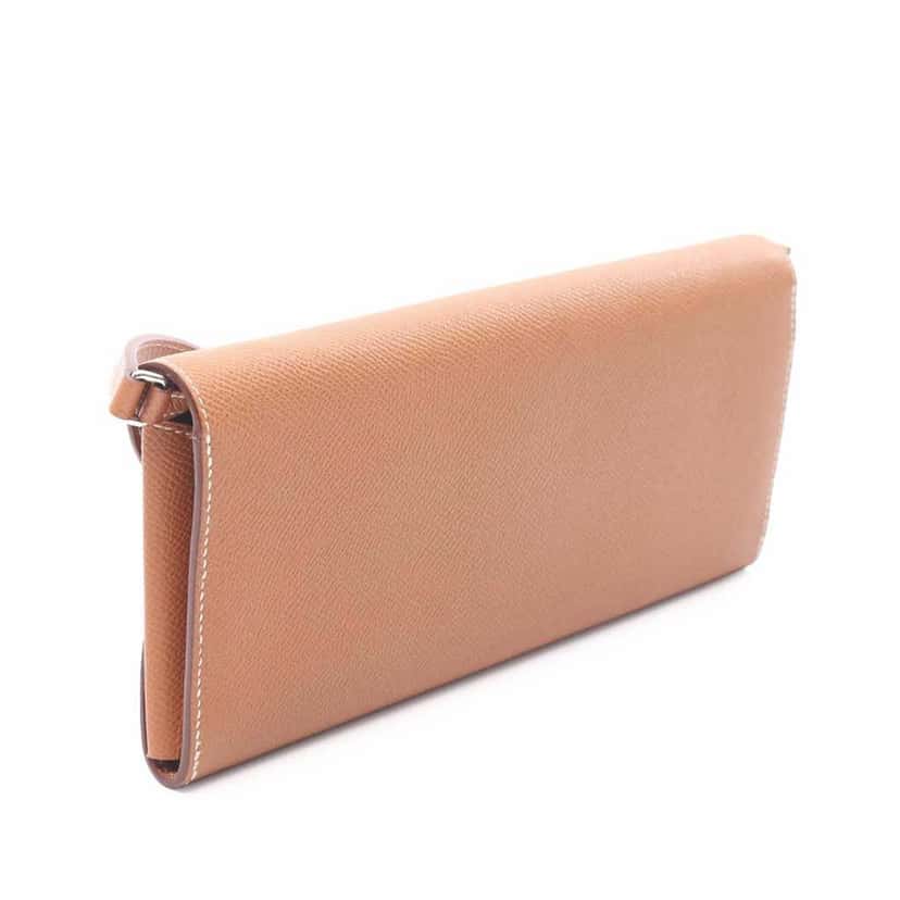 Hermès Epsom Chaine d Ancre To Go Wallet Brown Leather Good condition - Back View