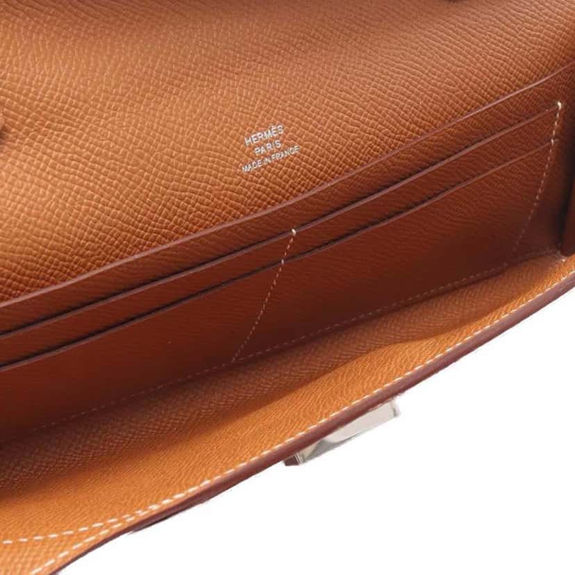 Hermès Epsom Chaine d Ancre To Go Wallet Brown Leather Good condition - Inside View