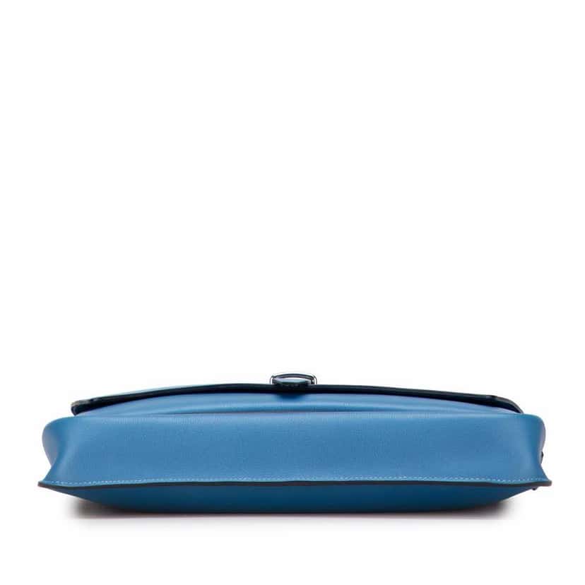 Hermès Togo Steve Light Junior Messenger Blue Leather Good condition - Inside View