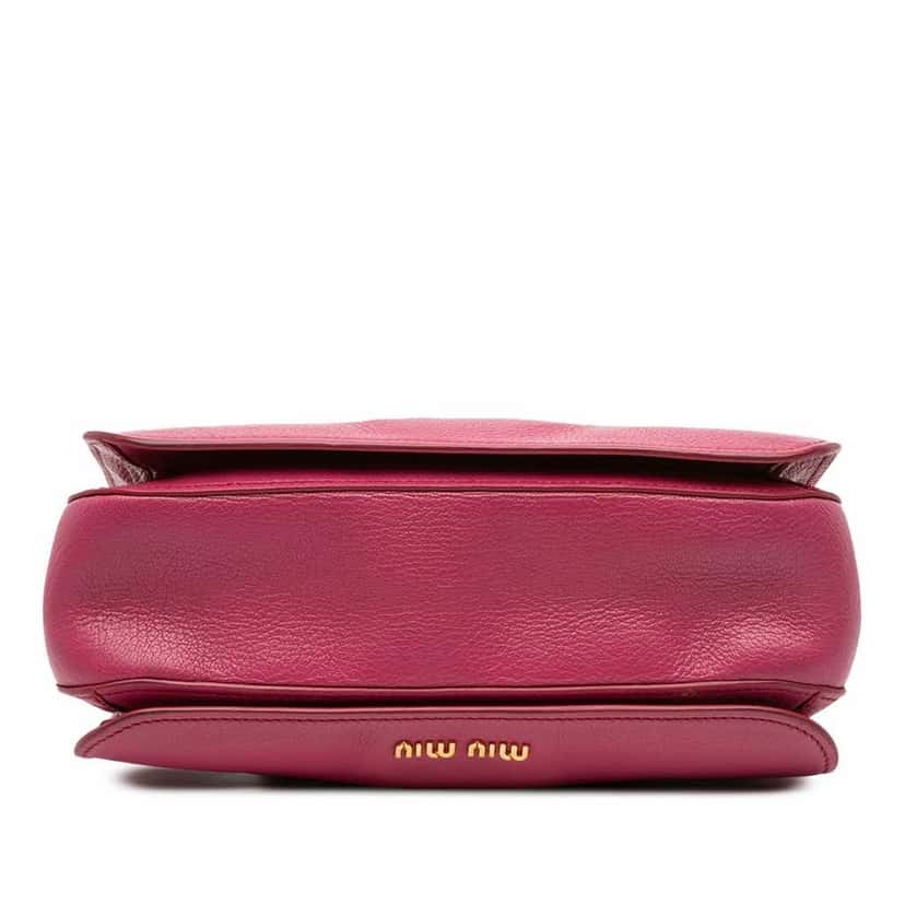 Miu Miu Goatskin Madras Satchel Pink Leather Good condition - Inside View