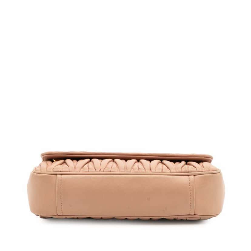 Miu Miu Matelasse Leather Flap Crossbody Brown Leather Fair condition - Inside View