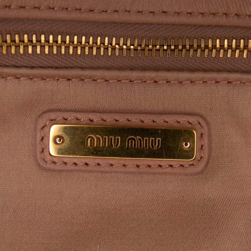 Miu Miu Matelasse Leather Flap Crossbody Brown Leather Fair condition - Box View