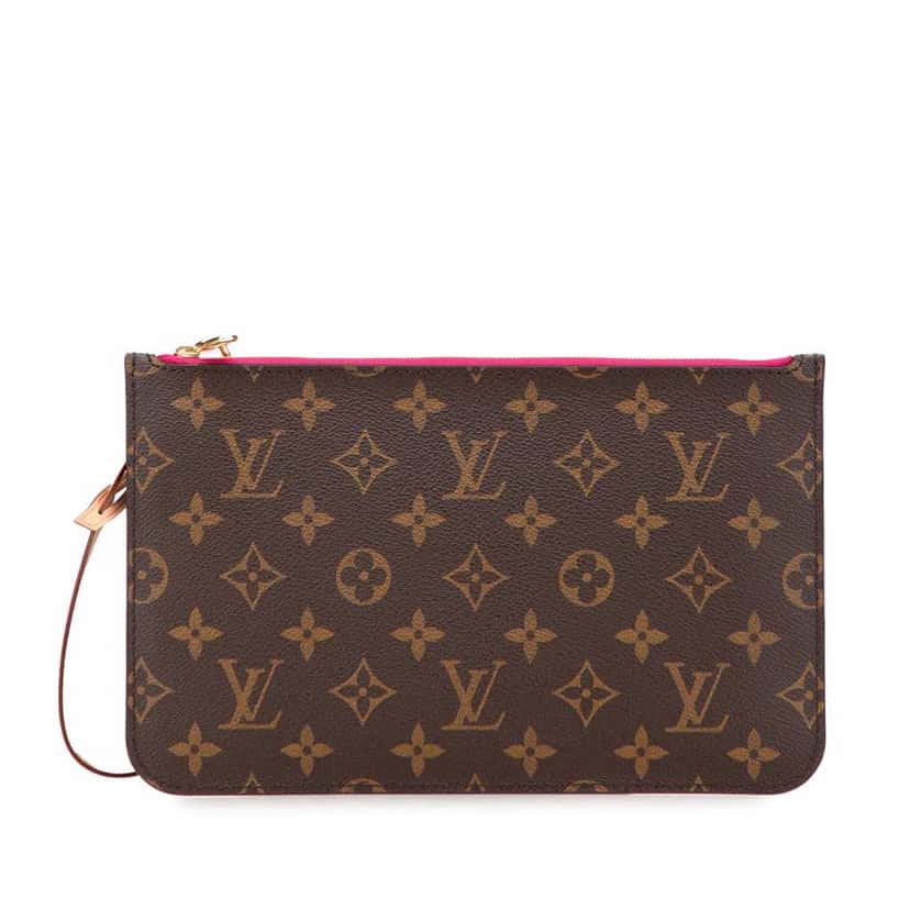 Louis Vuitton Monogram Neverfull Pouch Brown Canvas Good condition - Front View