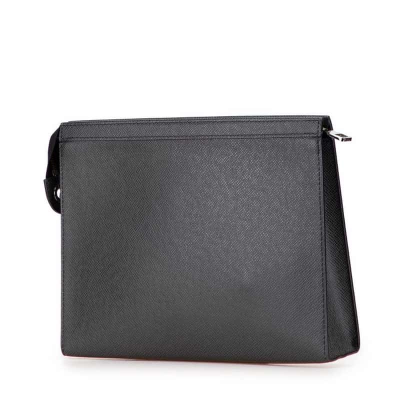 Louis Vuitton Taiga Pochette Voyage MM Black Leather Good condition - Back View