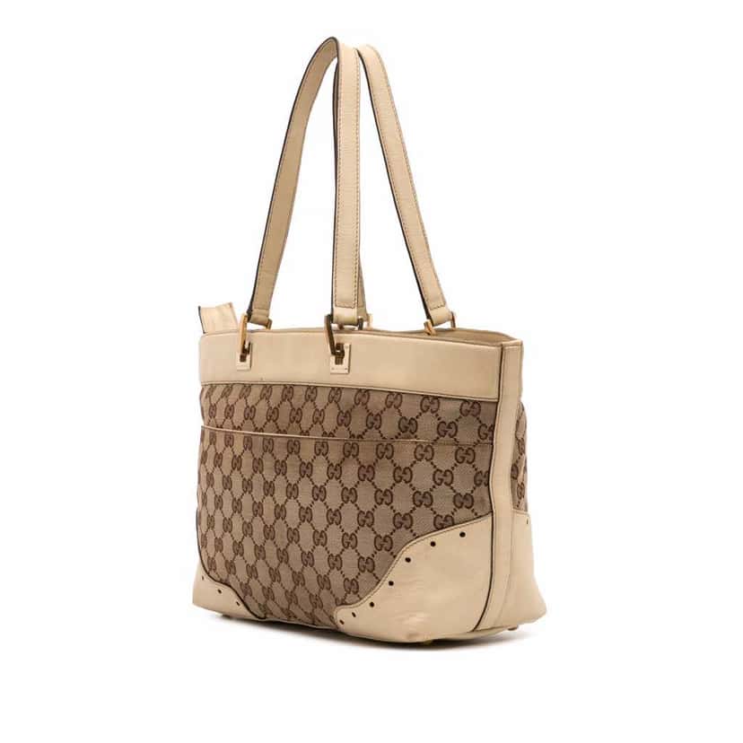 Gucci GG Canvas Punch Tote Brown Canvas Fair condition - Back View
