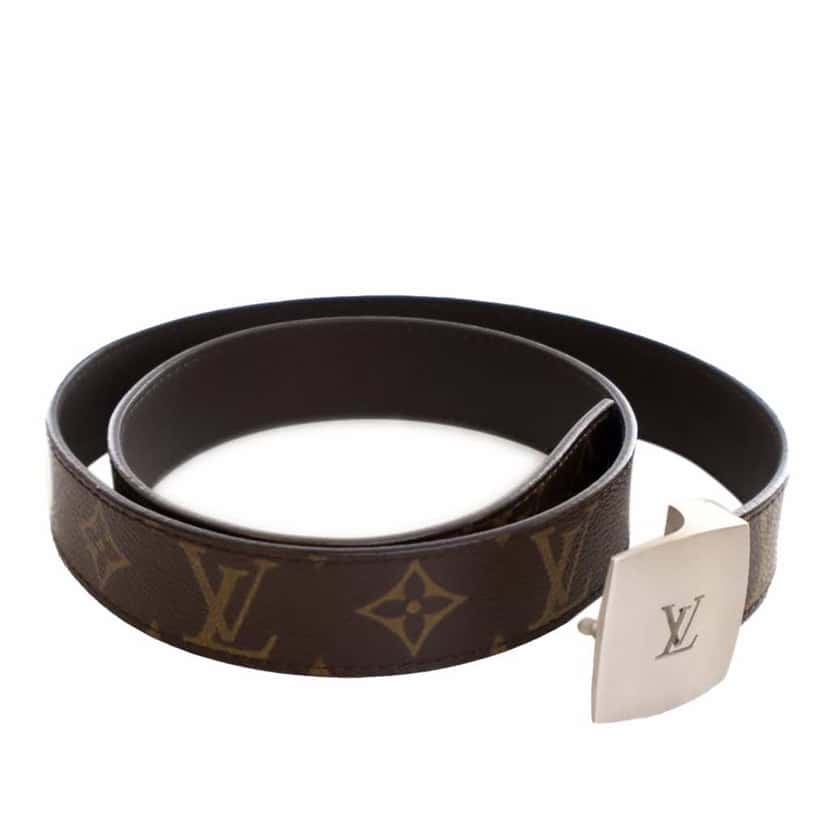 Louis Vuitton Monogram LV Cut Reversible Belt Brown Canvas Good condition - Inside View