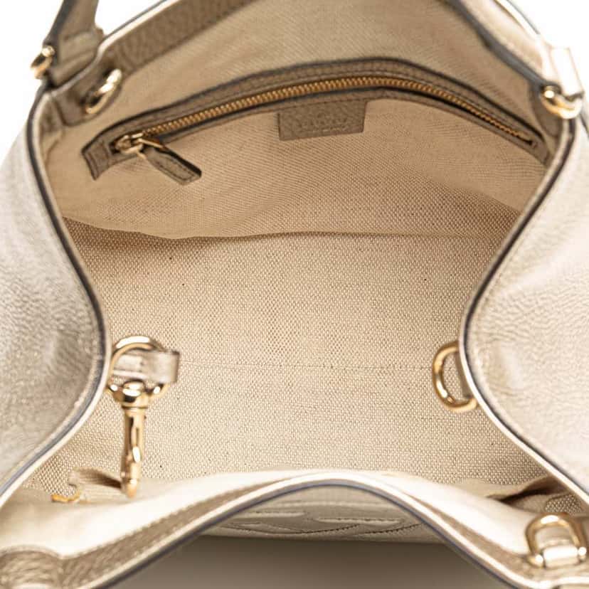 Gucci Small Leather Soho Satchel Gold Leather Good condition - Model View
