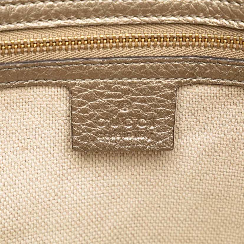 Gucci Small Leather Soho Satchel Gold Leather Good condition - Box View