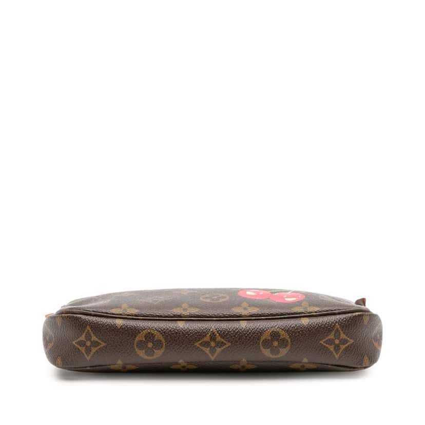 Louis Vuitton Takashi Murakami Monogram Cherry Pochette Accessoires Brown Canvas Good condition - Inside View