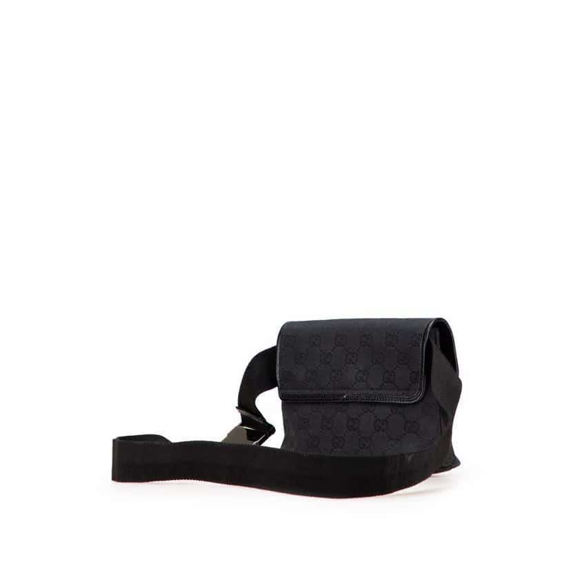 Gucci GG Canvas Jackie Belt Bag Black Canvas Very good condition - Back View