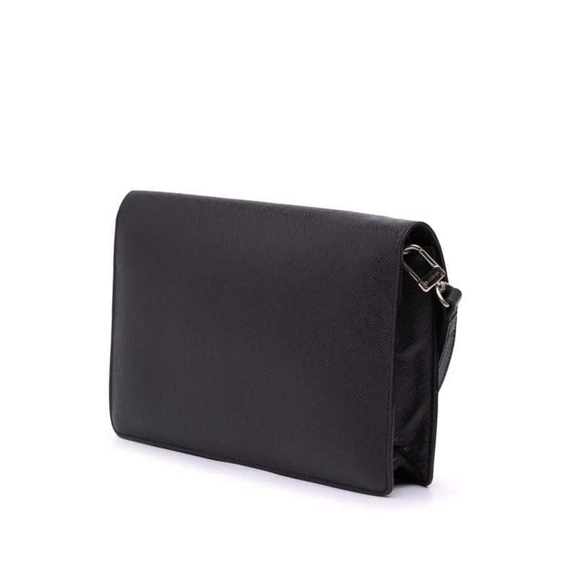 Louis Vuitton Taiga Belaia Clutch Black Leather Good condition - Back View