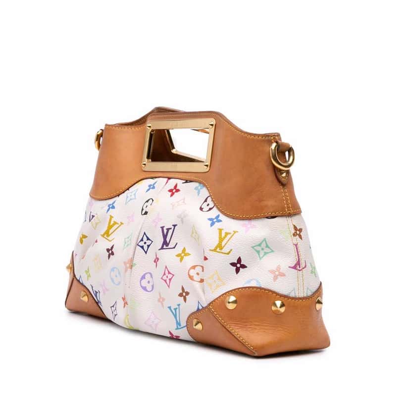 Louis Vuitton Monogram Multicolore Judy MM White Canvas Good condition - Back View