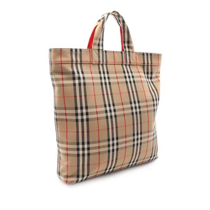 Burberry House Check Nylon Artie Satchel Brown Good condition - Back View
