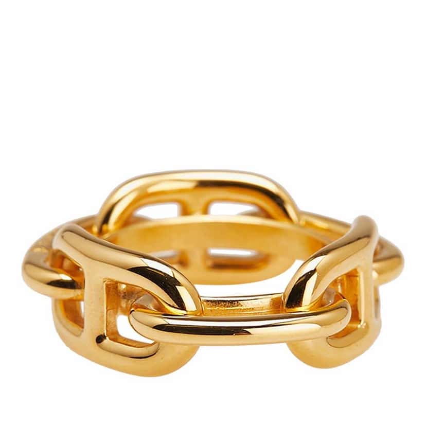 Hermès Gold Plated Chaine d'Ancre Scarf Ring Gold Metal Good condition - Back View