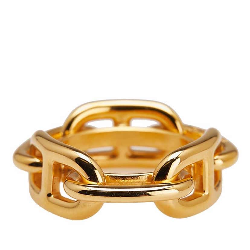 Hermès Gold Plated Chaine d'Ancre Scarf Ring Gold Metal Good condition - Inside View