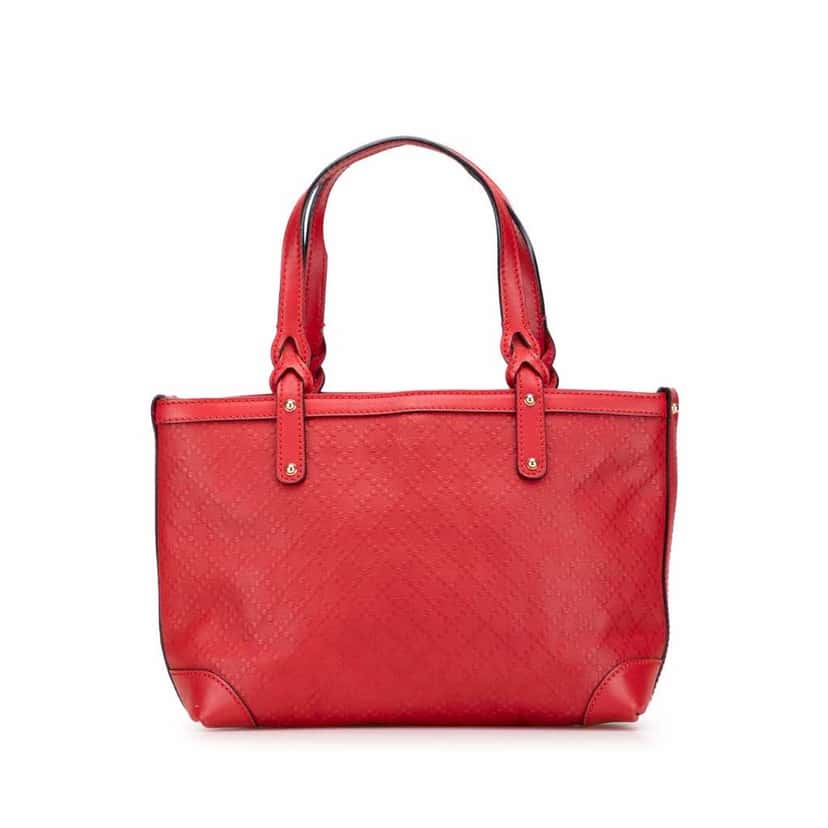 Gucci Small Diamante Leather Craft Tote Red Leather Very good condition - Front View