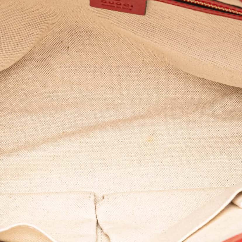 Gucci Small Diamante Leather Craft Tote Red Leather Very good condition - Model View
