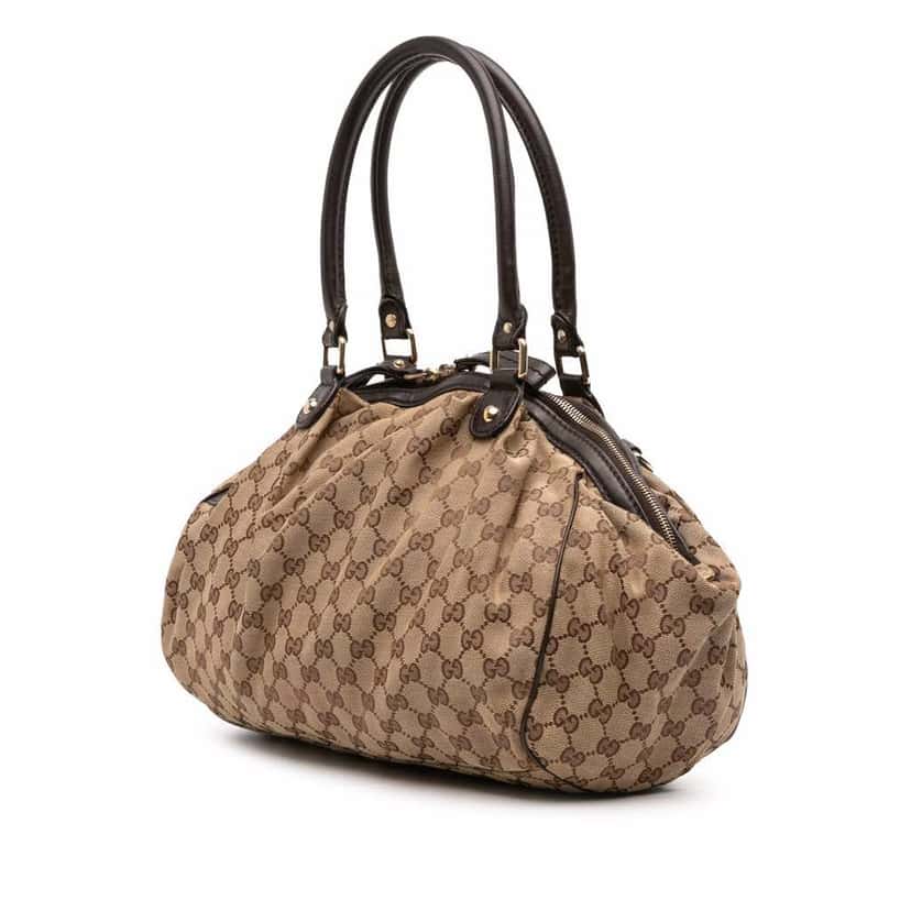 Gucci GG Canvas Sukey Satchel Brown Canvas Good condition - Back View