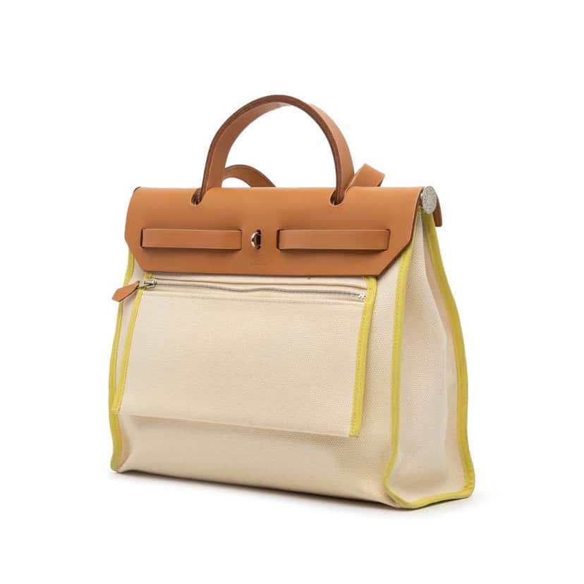 Hermès Toile Herbag Zip 31 Brown Canvas Good condition - Back View