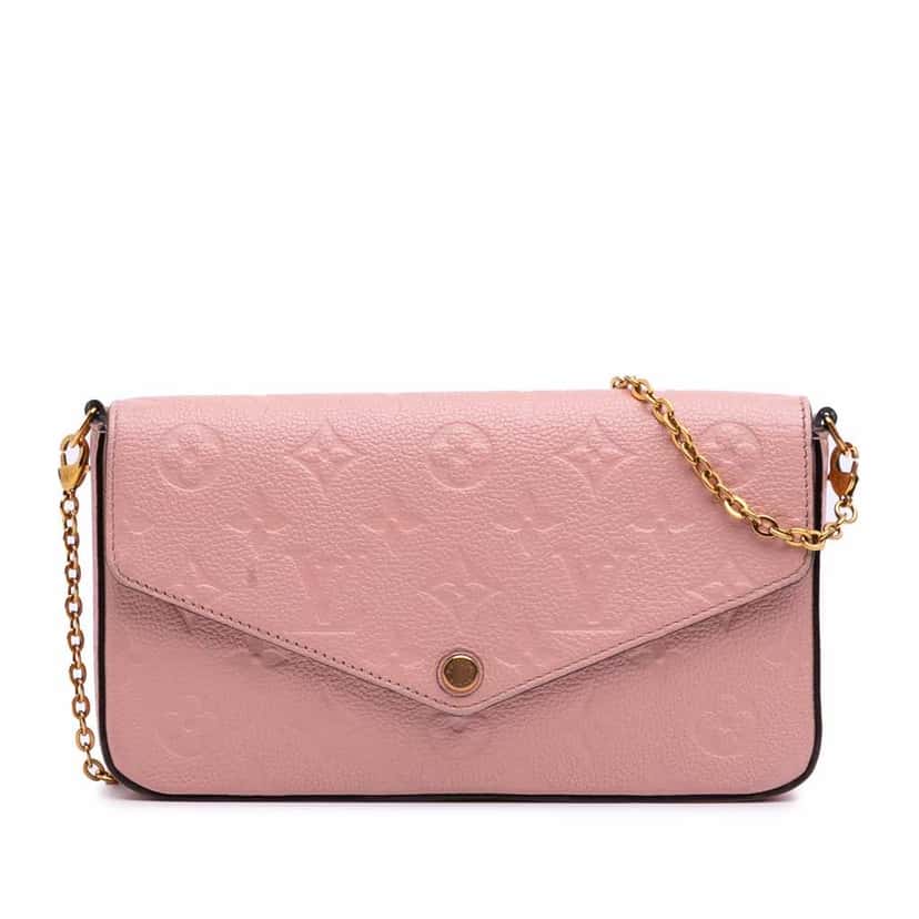 Louis Vuitton Monogram Empreinte Pochette Felicie Pink Leather Good condition - Front View