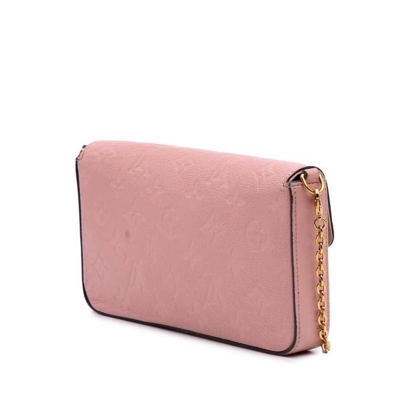 Louis Vuitton Monogram Empreinte Pochette Felicie Pink Leather Good condition - Back View
