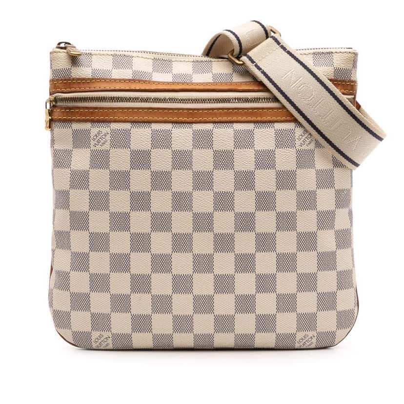 Louis Vuitton Damier Azur Pochette Bosphore White Canvas Good condition - Front View