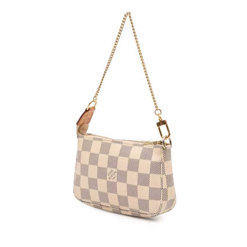Louis Vuitton Damier Azur Mini Pochette Accessoires White Canvas Good condition - Back View