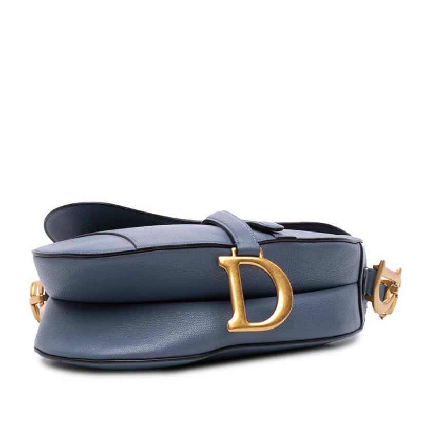 Dior Goatskin Saddle Bag Blue Leather Good condition - Inside View