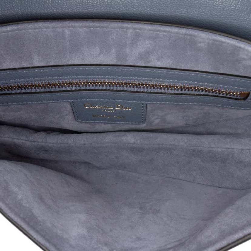 Dior Goatskin Saddle Bag Blue Leather Good condition - Model View