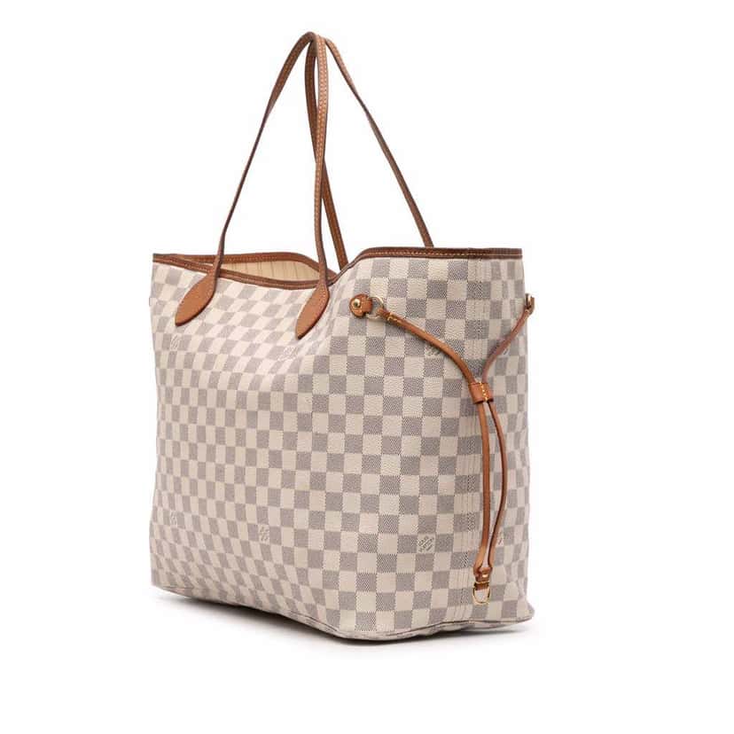 Louis Vuitton Damier Azur Neverfull GM White Canvas Good condition - Back View