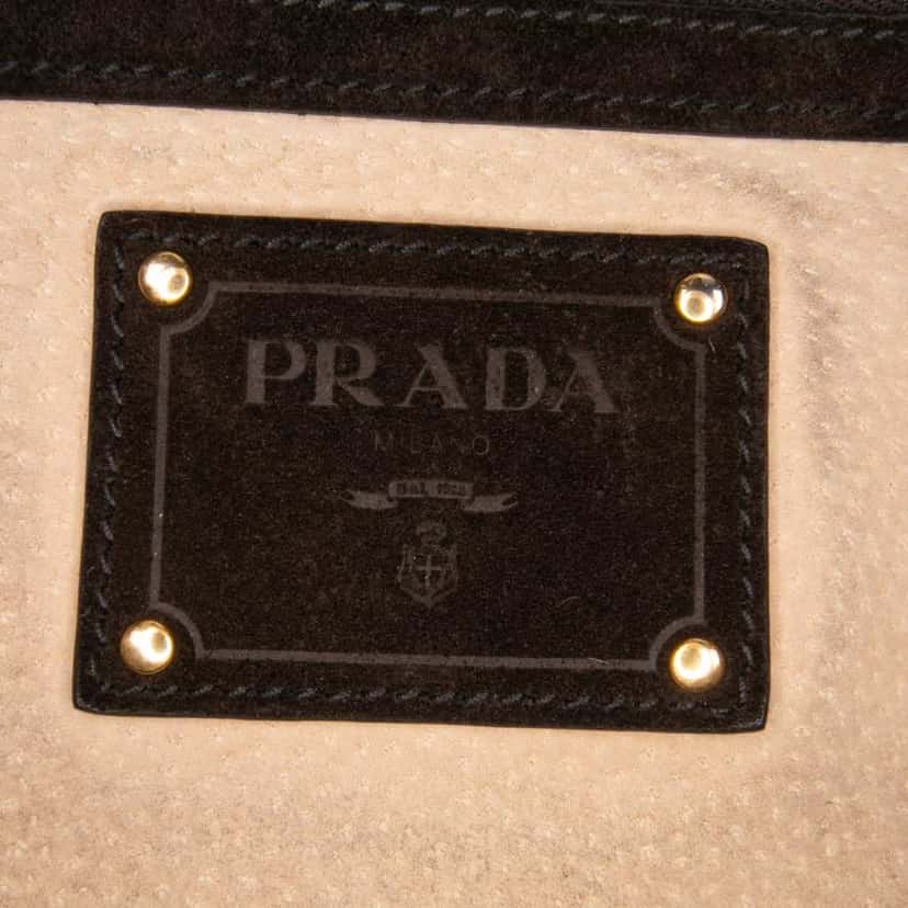 Prada Scamosciato Convertible Bowler Bag Brown Leather Good condition - Box View