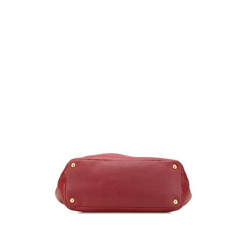 Prada VItello Daino Double Pocket Tote Red Leather Good condition - Inside View