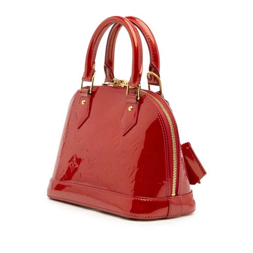 Louis Vuitton Monogram Vernis Alma BB Red Leather Good condition - Back View