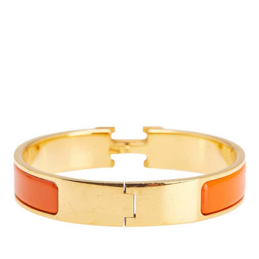 Hermès Enamel Clic H Bracelet PM Orange Good condition - Inside View
