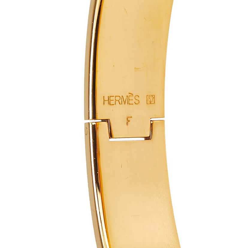 Hermès Enamel Clic H Bracelet PM Orange Good condition - Box View