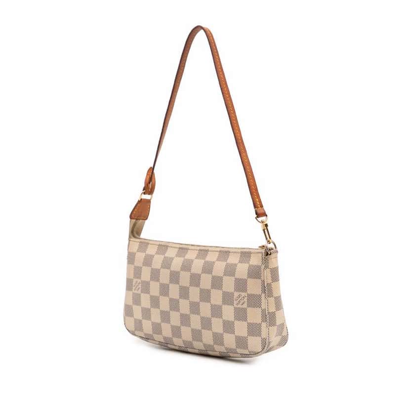 Louis Vuitton Damier Azur Pochette Accessoires White Canvas Good condition - Back View