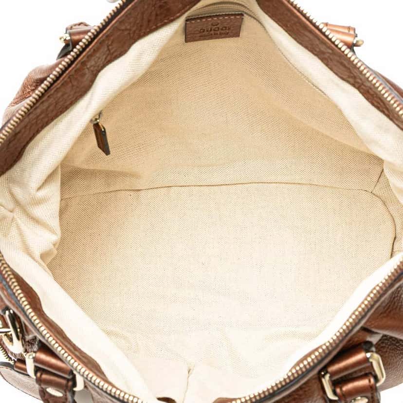 Gucci Calfskin Sukey Satchel Brown Leather Good condition - Model View