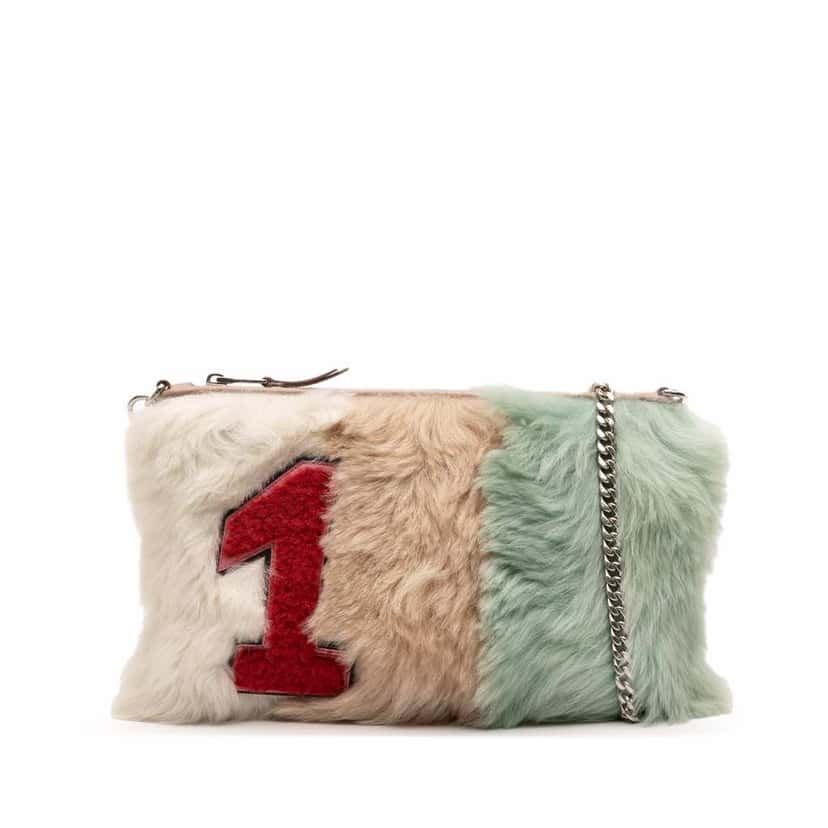 Miu Miu Fur Montone Stripe Crossbody MultiColor Good condition - Front View