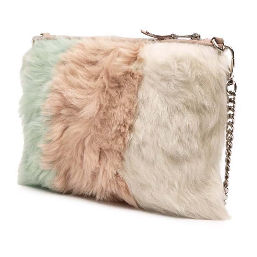 Miu Miu Fur Montone Stripe Crossbody MultiColor Good condition - Back View
