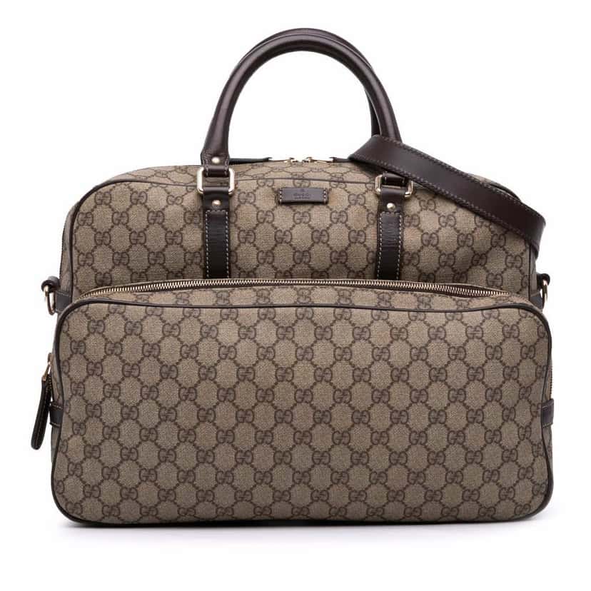 Gucci GG Supreme Travel Bag Brown Canvas Fair condition - Front View
